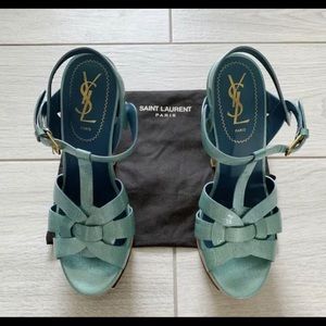 Yves Saint Laurent Tribute Heel Platform Sandal.